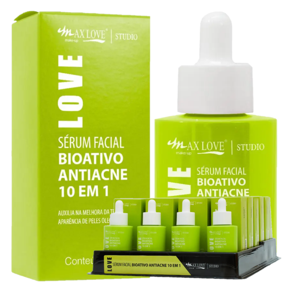 Novo Serum Antiacne Max Love Atacado Bioativo 10 em 1 - 24 Unid