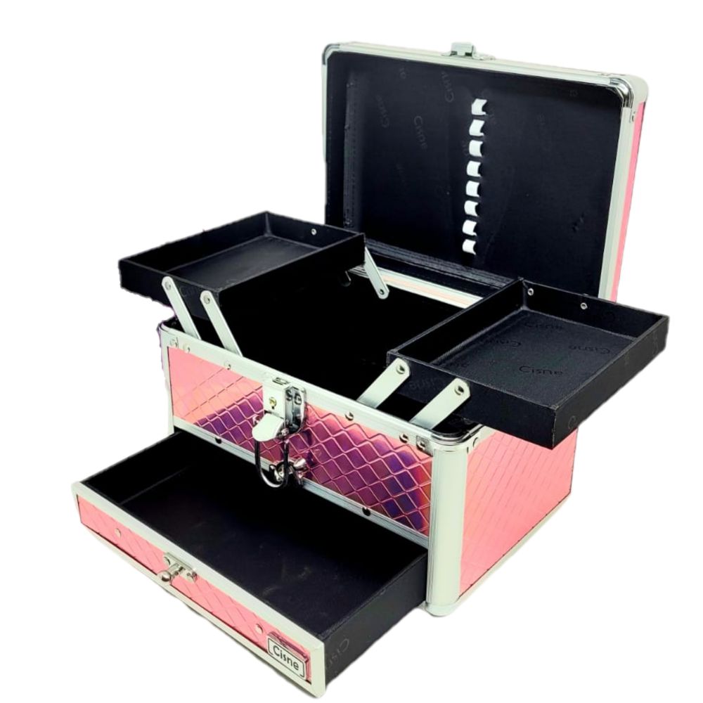 Cisne - Maleta para Maquiagem 25 x 18 Cm - 5141LC-2 - Rosa