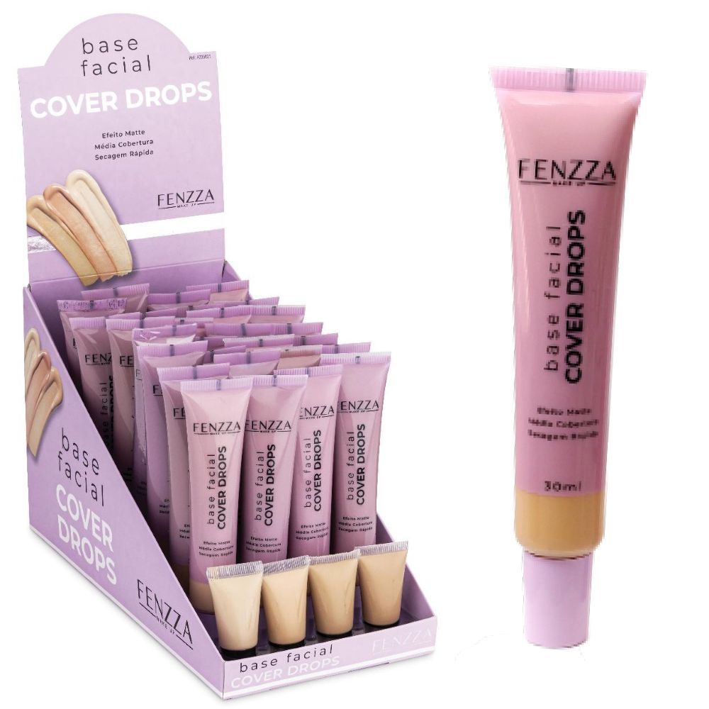 Fenzza - Base Facial Líquida Cover Drops FZ35021 - Box c/32