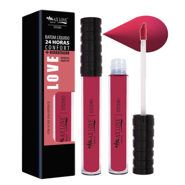 Max Love - Batom 24H Confort + Hidratação 746 a 751 - 6 und