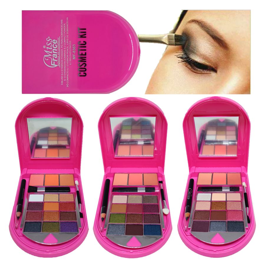 Miss France - Kit Estojo de Maquiagem Oval MF8363 - Kit C/6 und