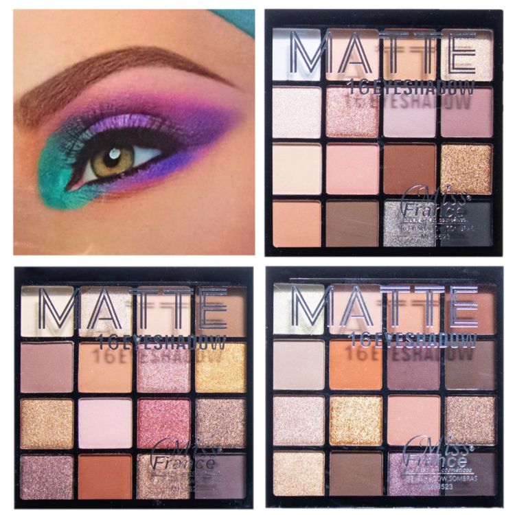 Miss France - Paleta de Sombras 16 cores MF8523 - Kit C/24un