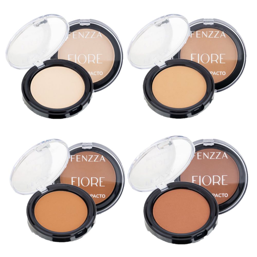 ファンデーション Po Fenzza - Po Compacto Fiore PC02 - Kit C/4 und - Distribuidora JCF