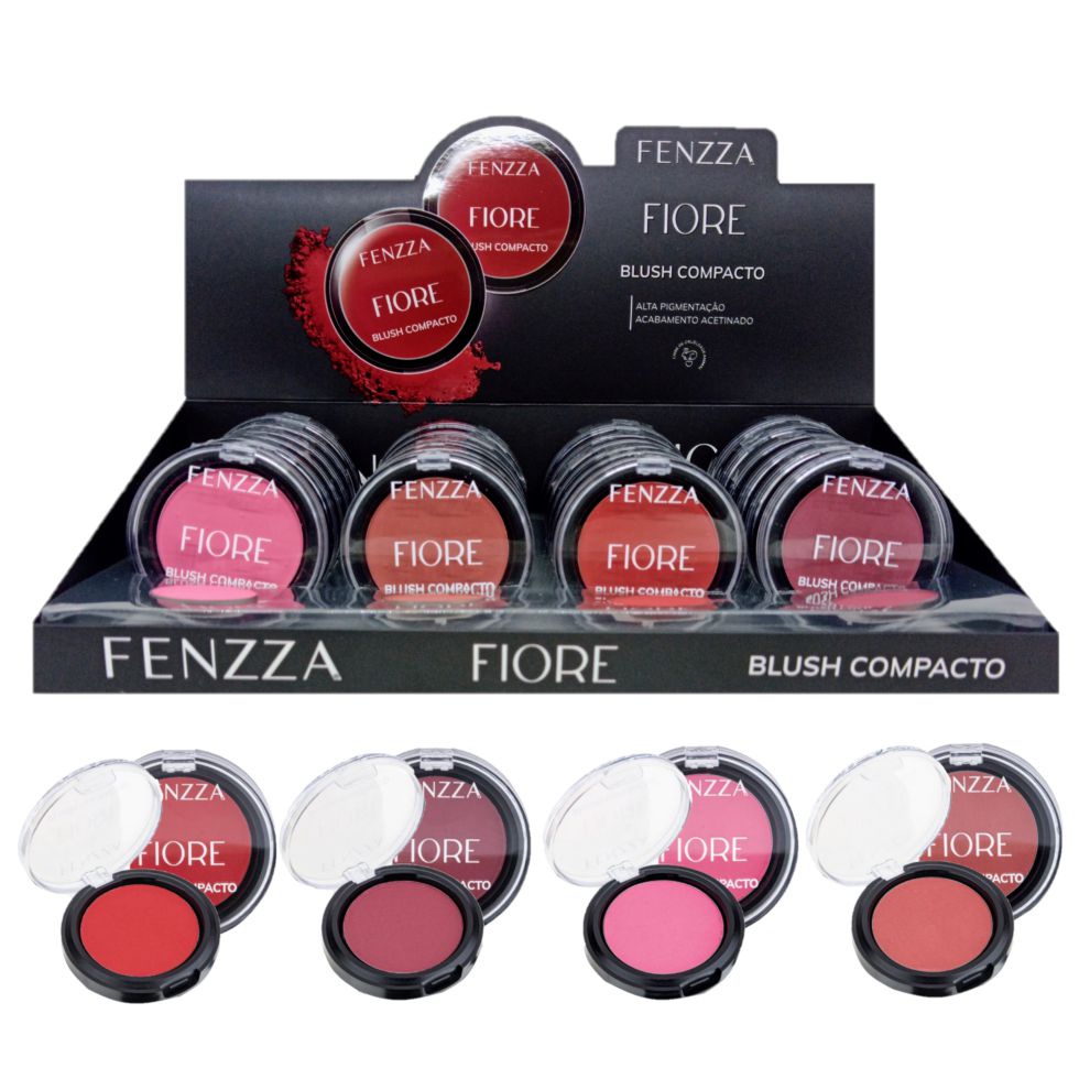 Fenzza - BLush Compacto Fiore BS04 - Kit C/24 und - Distribuidora