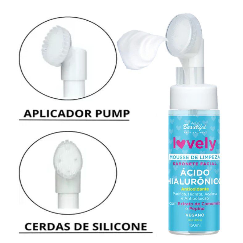 Mousse de Limpeza Facial em Atacado com Acido Hialuronico - 06