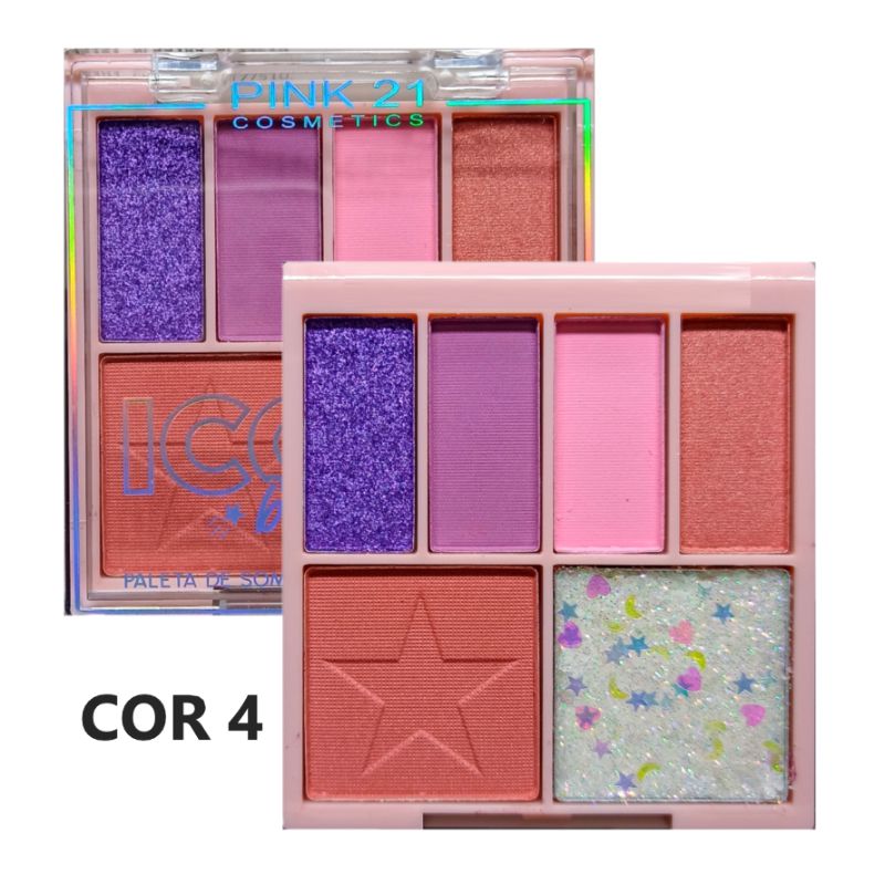 Pink21 - Paleta Icons de Sombra, Blush e Glitter - 32 Und
