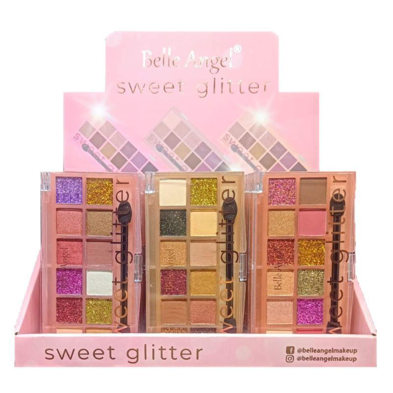 Belle Angel - Paleta de Sombra SweetGlitter B147- Kit C/24un
