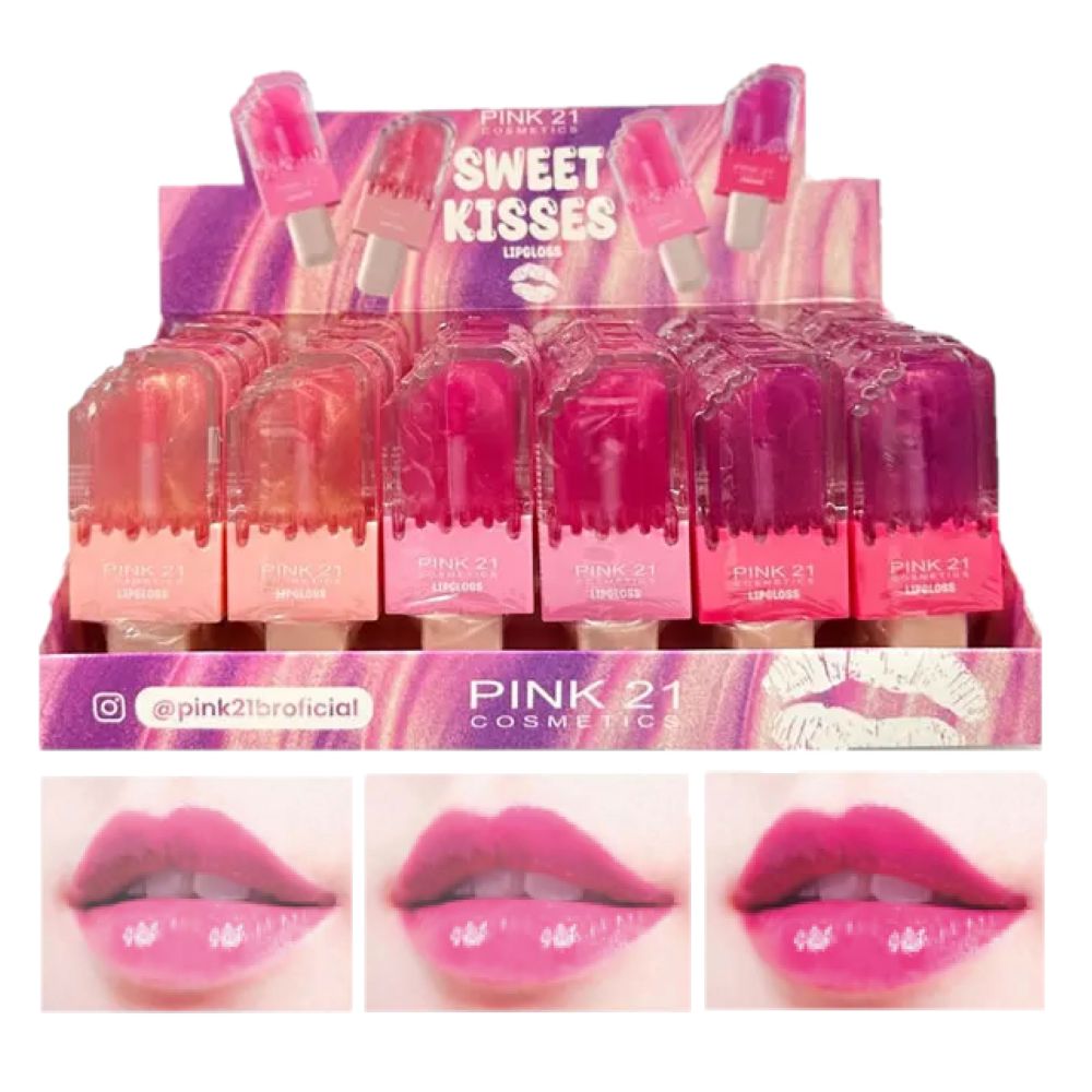 Pink21 - Lip gloss Sweet Kisses Picole CS3690 - Kit C/6 Und