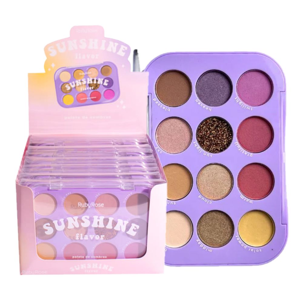 Ruby Rose - Paleta de Sombras Sunshine Flavor - 12 UND