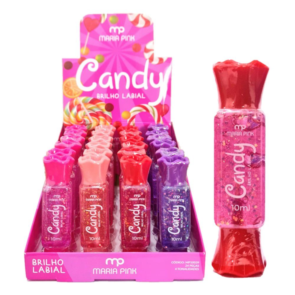 Maria Pink - Brilho Labial Candy MP10039 - Box C/24 UND