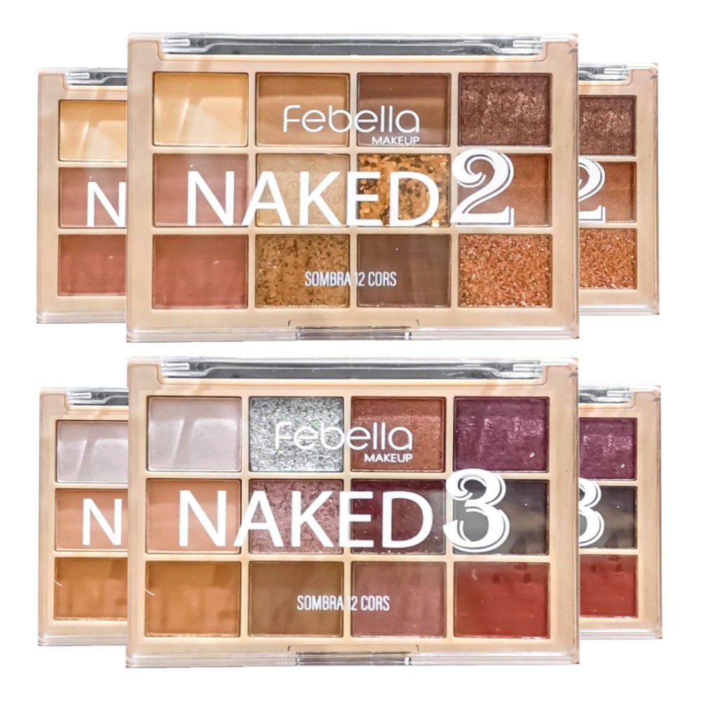 Febella - Paleta de Sombras Naked PSO30334 - Kit C/06 UND