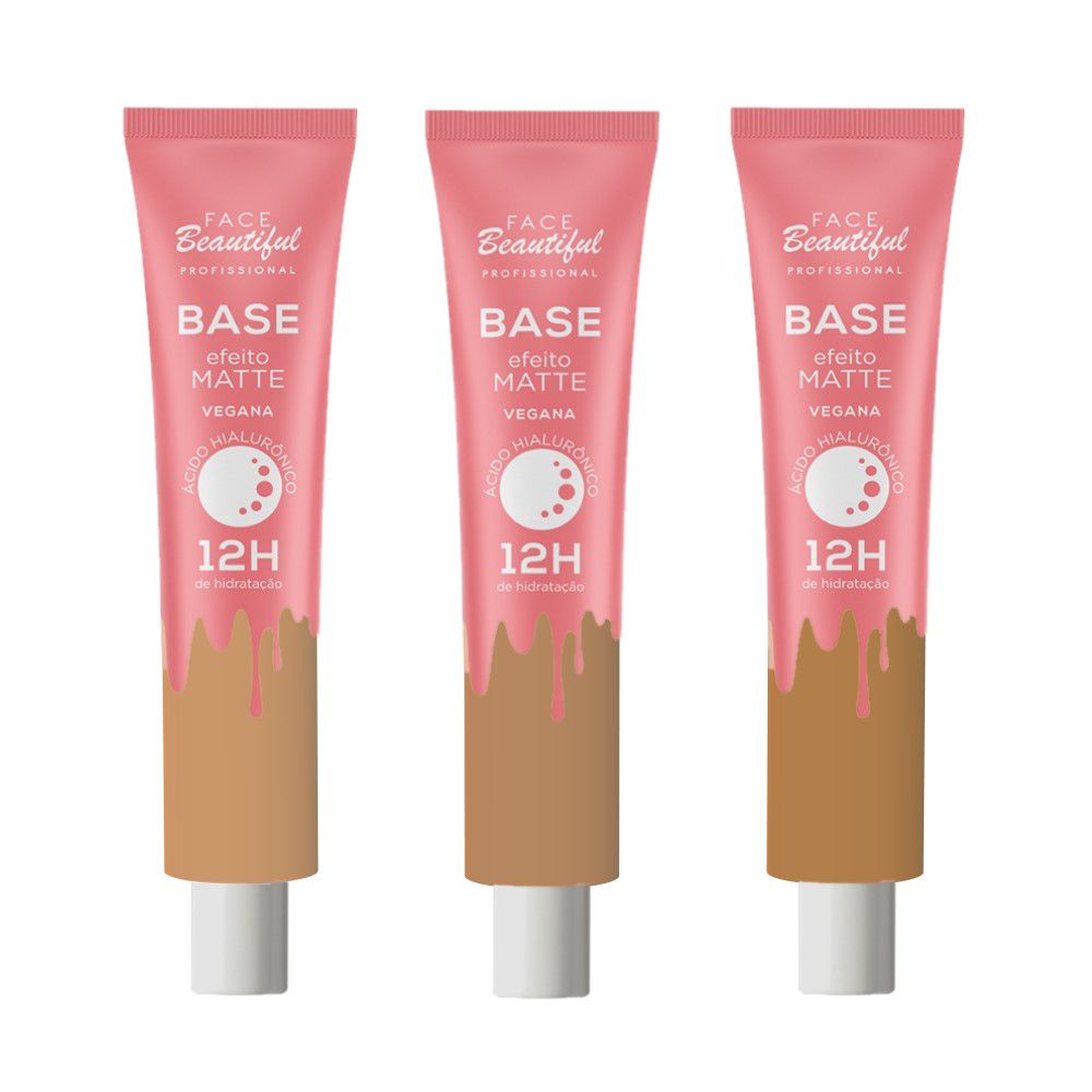 Face Beautiful - Base Matte Vegana 12h Hidrataçao B - 36 UND