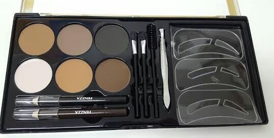 コスメセット PALETA KIT OLHOS E SOBRANCELHAS BROWN AND BLACK FENZZA KM19