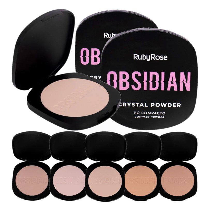 Ruby Rose - Pó Crystal Powder OBSIDIAN HB1800 G1 - 05 Unid Ruby Rose - Pó Crystal Powder OBSIDIAN HB1800 G1 - 05 Unid