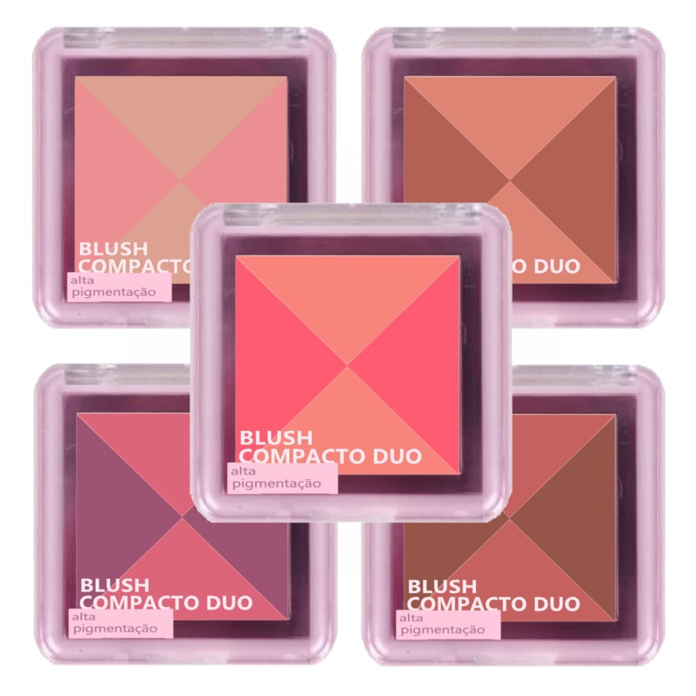 Ruby Rose - Blush Compacto Duo HBF585 - Kit C/10 UND