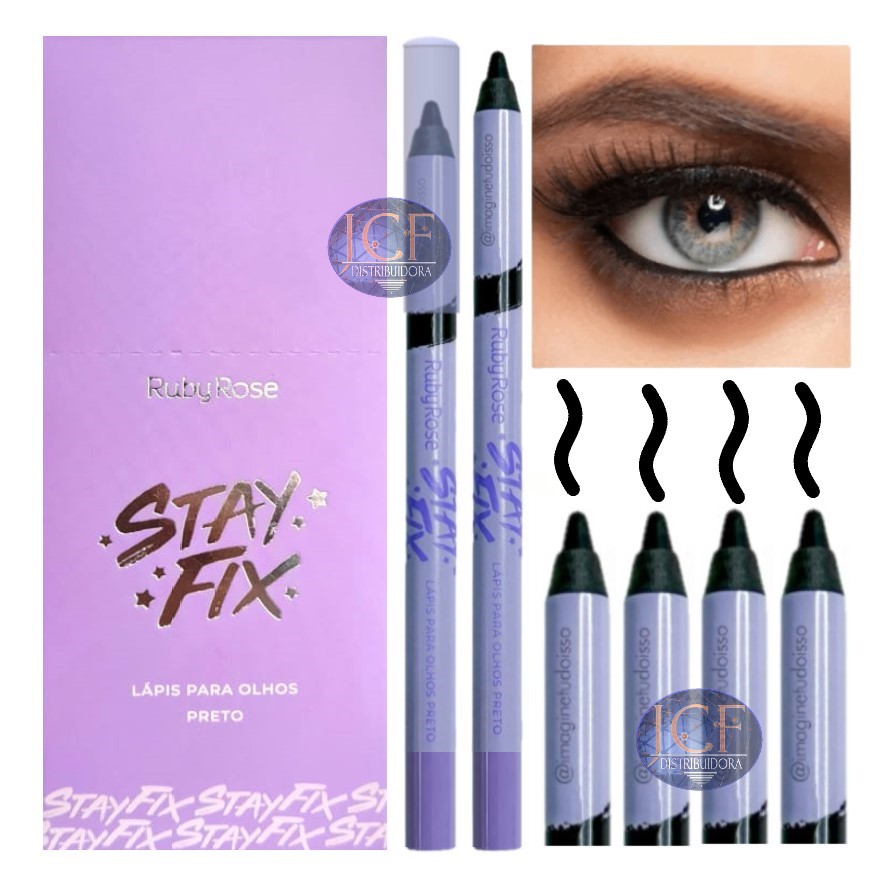 Ruby Rose - Lápis de Olho Preto HB520 Stay Fix - Distribuidora JCF