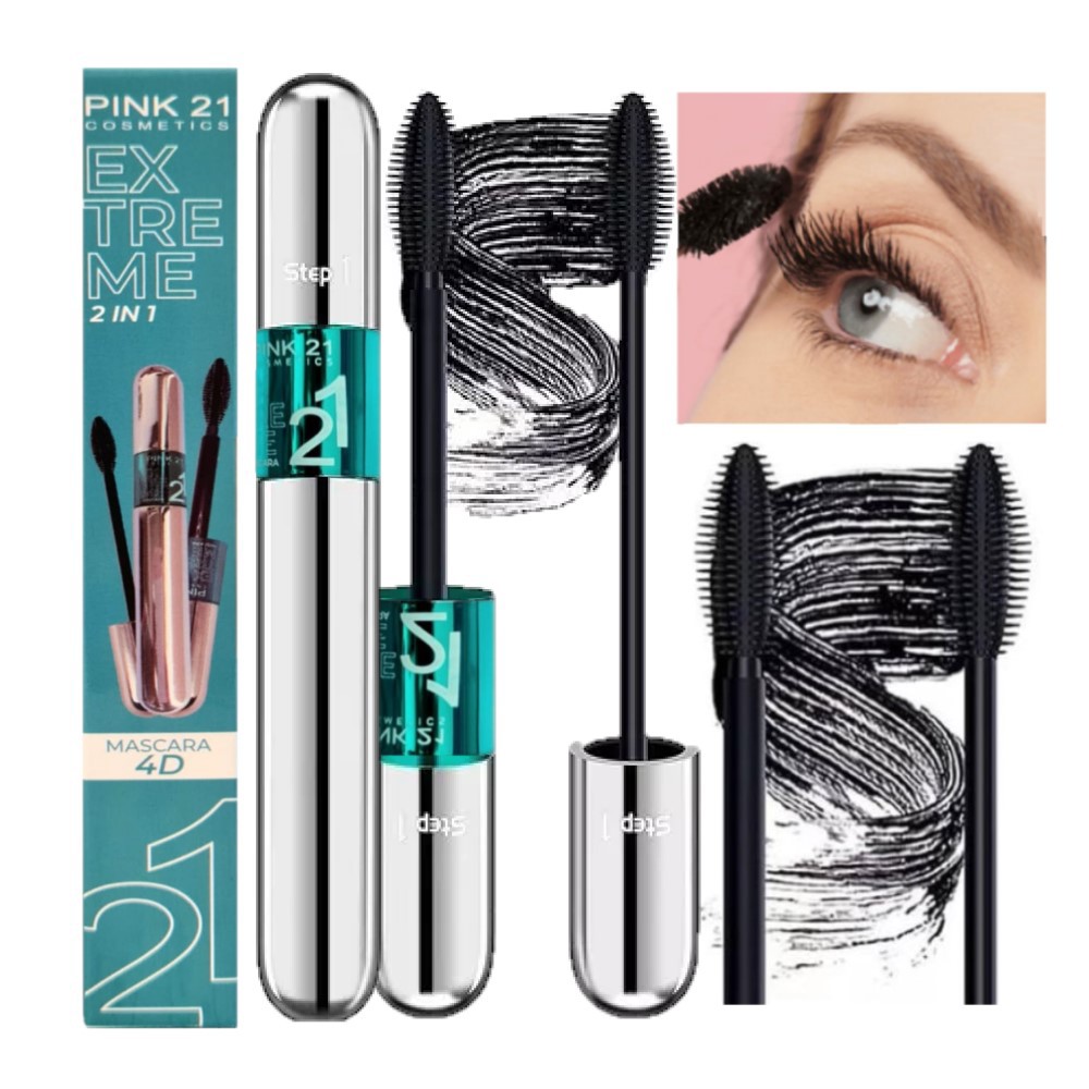 Pink 21 - Mascara de Cilios 2 em 1 Extreme 4D CS3550 - 6 Und