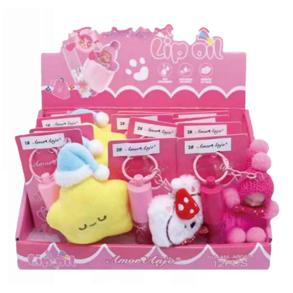 Amor Anjo - Lip Oil Pelucia Chaveiro AMAB042A - 3 Und