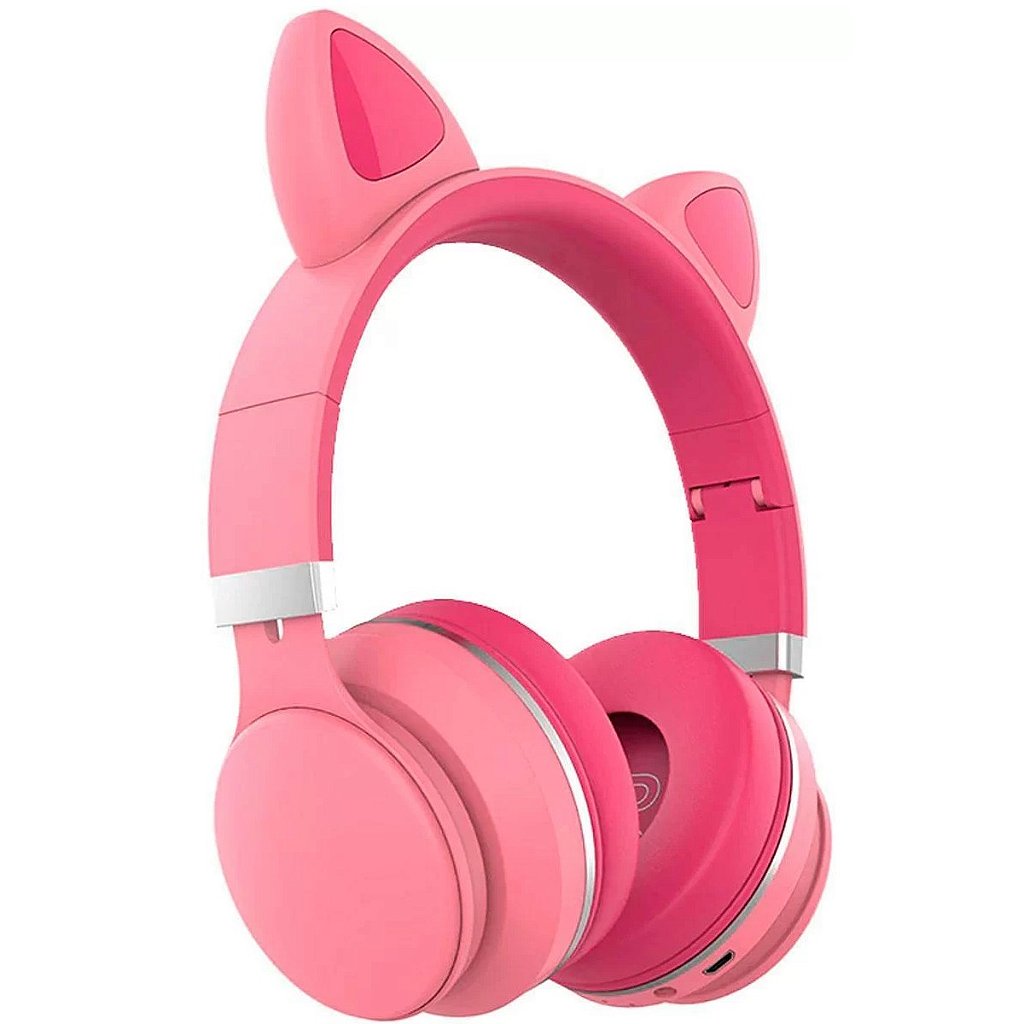 Fone de Ouvido Headphone Bluetooth Rádio Fm Aux Sd Sem Fio LED RGB Infantil  Gatinho Rosa A-086 - Camura Online - Loja de Informática