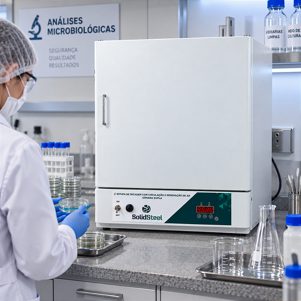 Estufa de secagem SolidSteel – gabinete em aço carbono com pintura epóxi