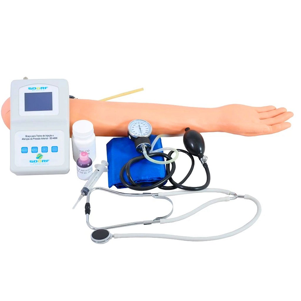BRAÇO PARA TREINO DE INJEÇÃO E AFERIÇÃO DA PRESSÃO ARTERIAL