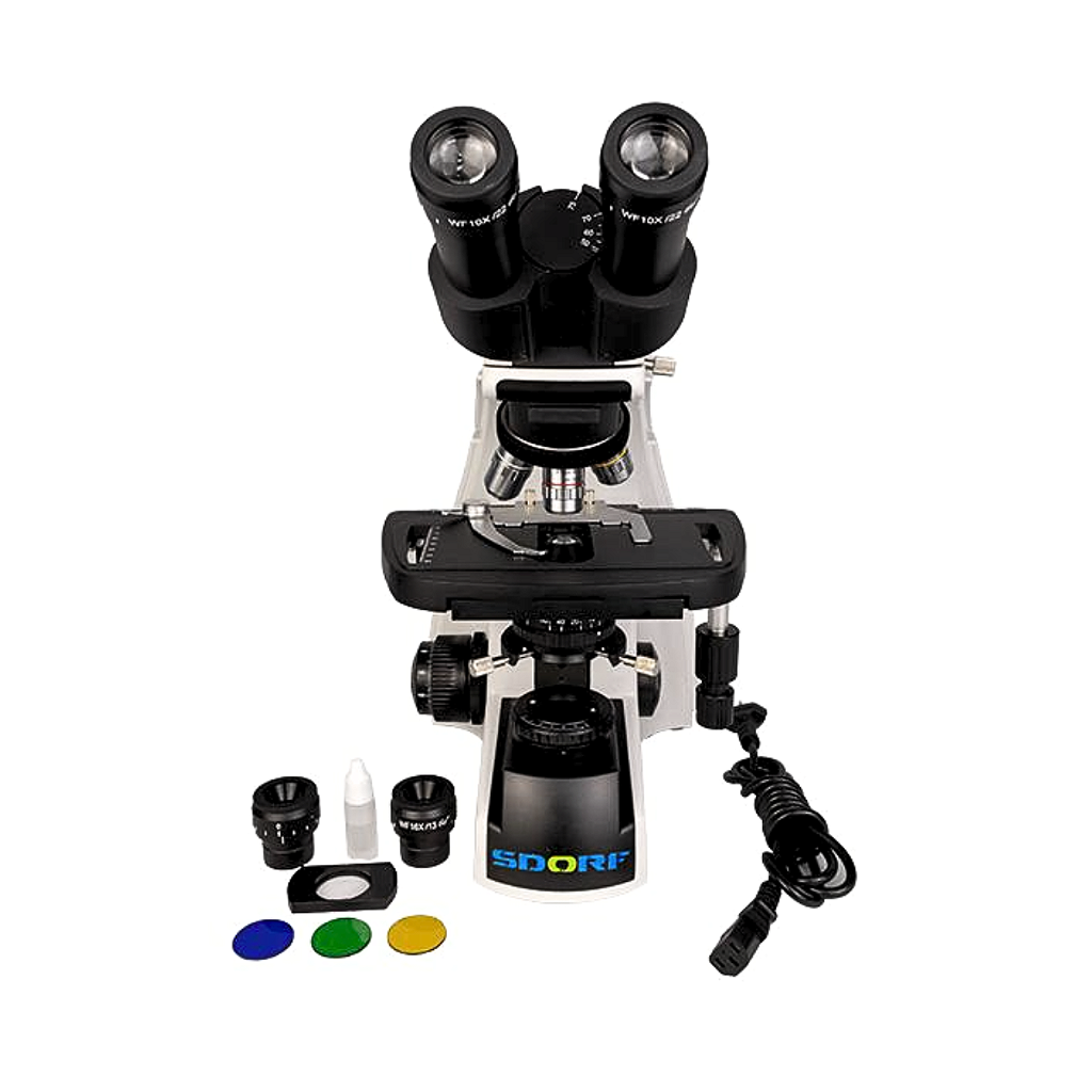 MICROSCOPIO BIOLOG BINOCULAR OPTICA PLANA INF AUMEN.40-1600X