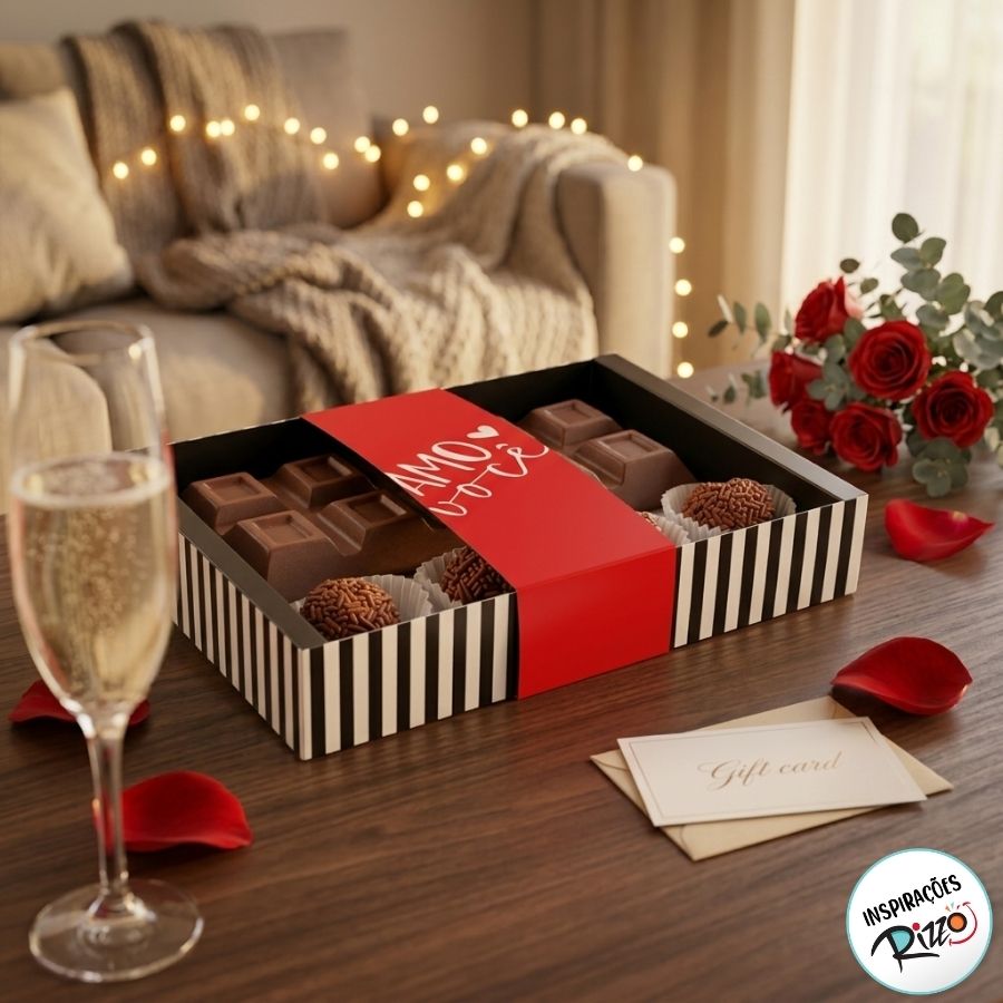 Caixa Tablete 300g com Docinhos Tanto Amor 17,5x13x3,2cm - 10