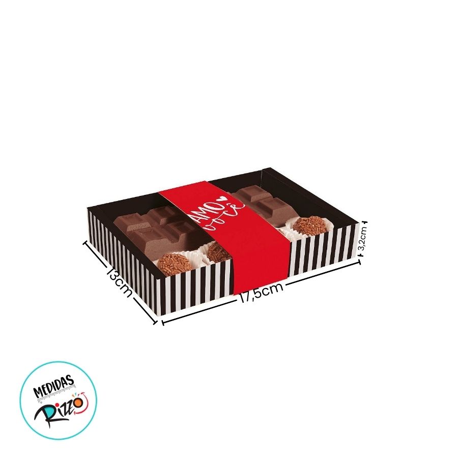 Caixa Tablete 300g com Docinhos Tanto Amor 17,5x13x3,2cm - 10