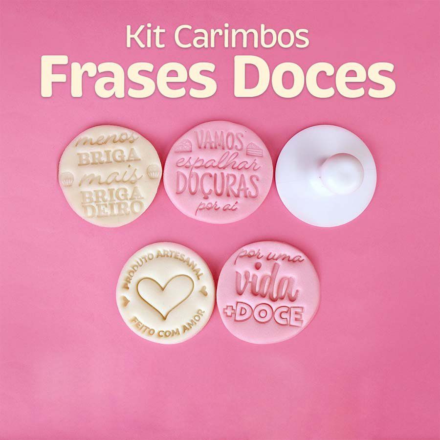 Kit Carimbos Frases Doces - 5 Cm - 1 Unidade - BlueStar - Rizzo Confeitaria