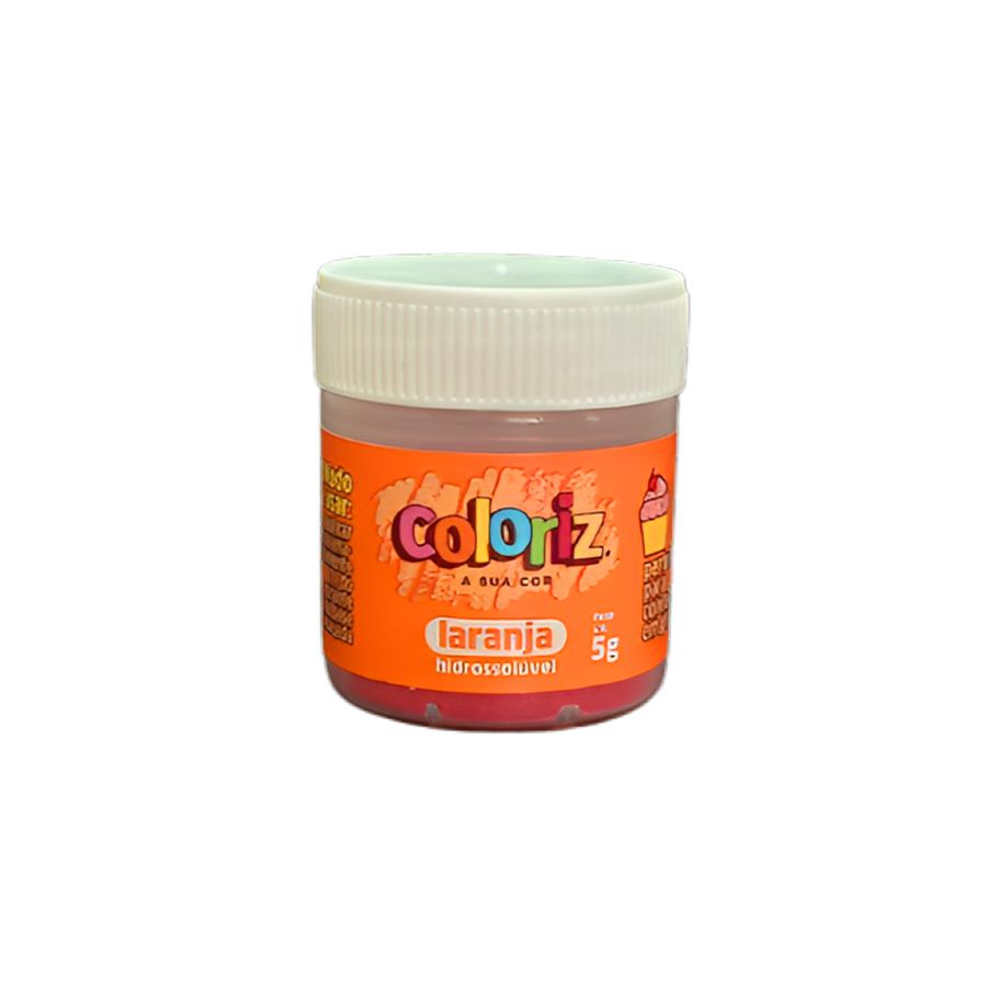 Corante em Pó Hidrossolúvel Laranja - 5g - 1 unidade - Coloriz