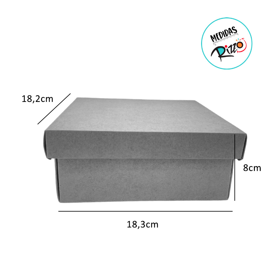 Caixa para Presente Premium Quadrada - Kraft - 18,3x18,2x8cm - 5