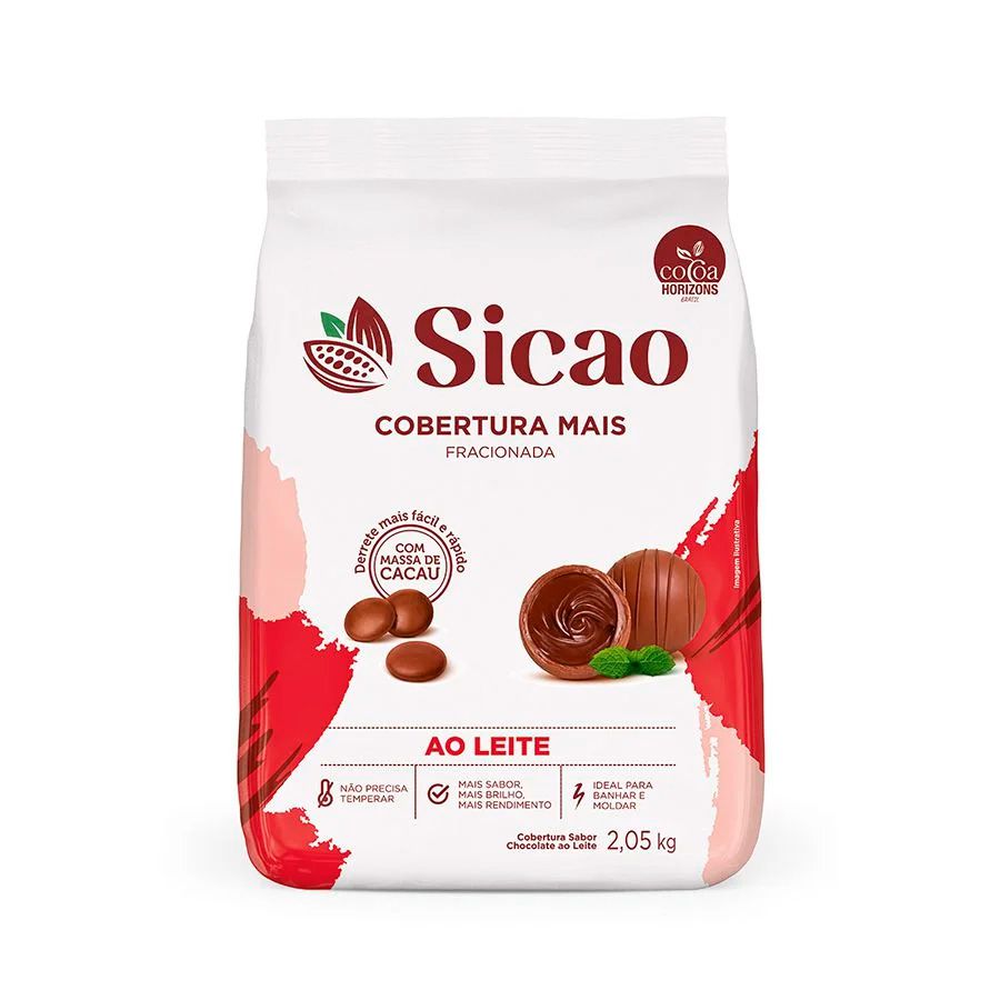 Cobertura Ao Leite Fracionado 2 kg Sicao Rizzo Confeitaria - Loja