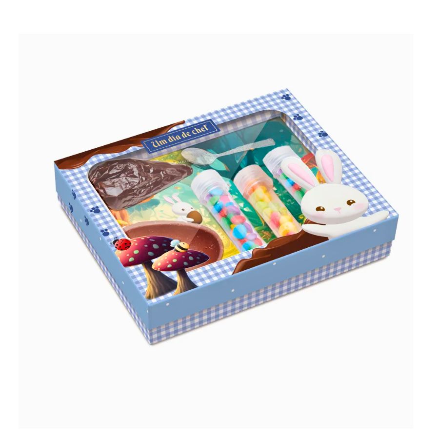 Caixa Kit Confeiteiro Contos Páscoa Azul - Meio Ovo De 150g