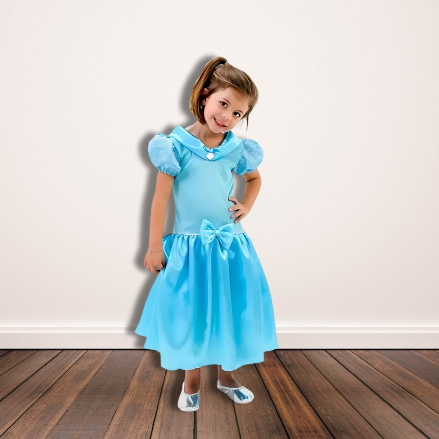 Borboleta Cattai Moda Infantil Infantil Azul Vestido Infantil De