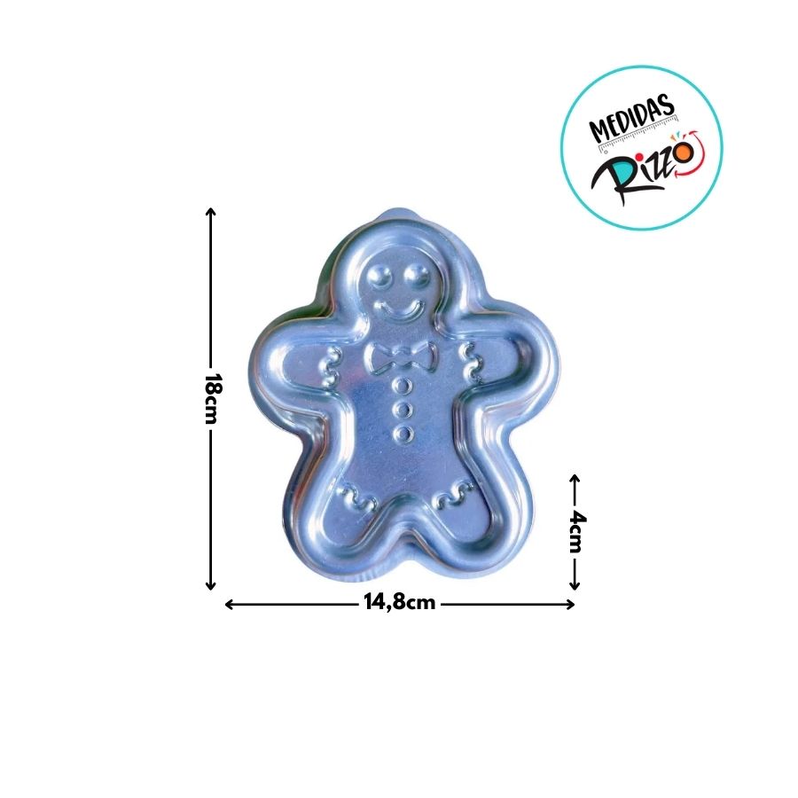 Forma Ballerine em Alumínio - Boneco Ginger Bread De Natal - 18x14