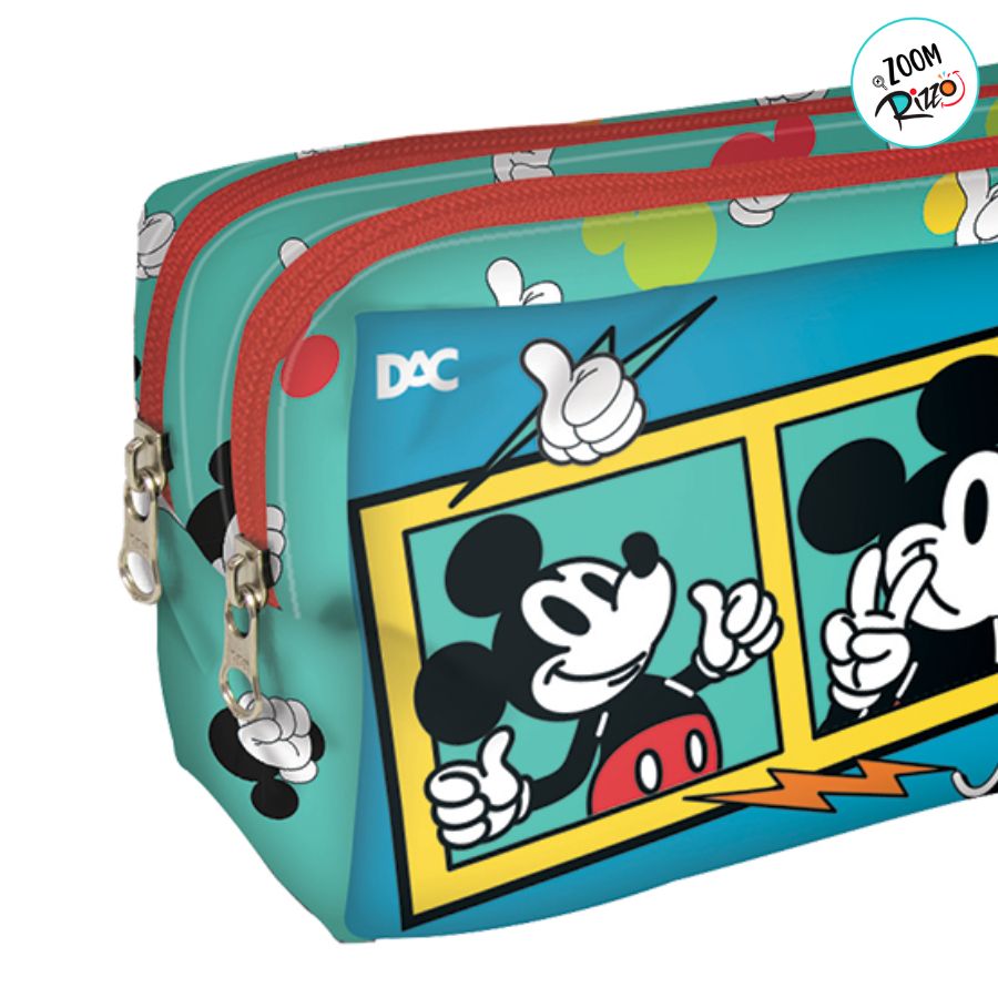 Estojo Duplo com Zíper - Mickey Mouse - 19x8cm - Disney Original