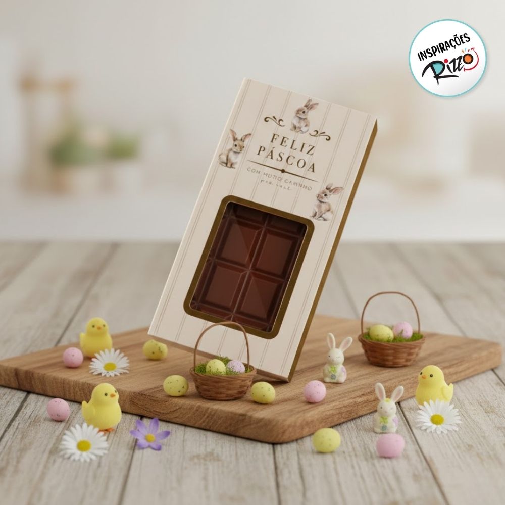 Caixa Para Tablete de Chocolate - Classique Bunny Compose - 200g
