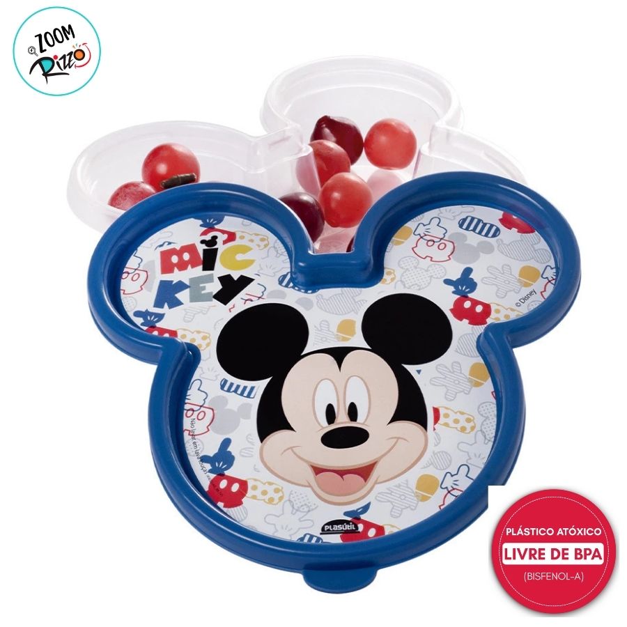 Pote de Plástico Formato - Mickey Mouse - 320ml - 15x15cm - Disney