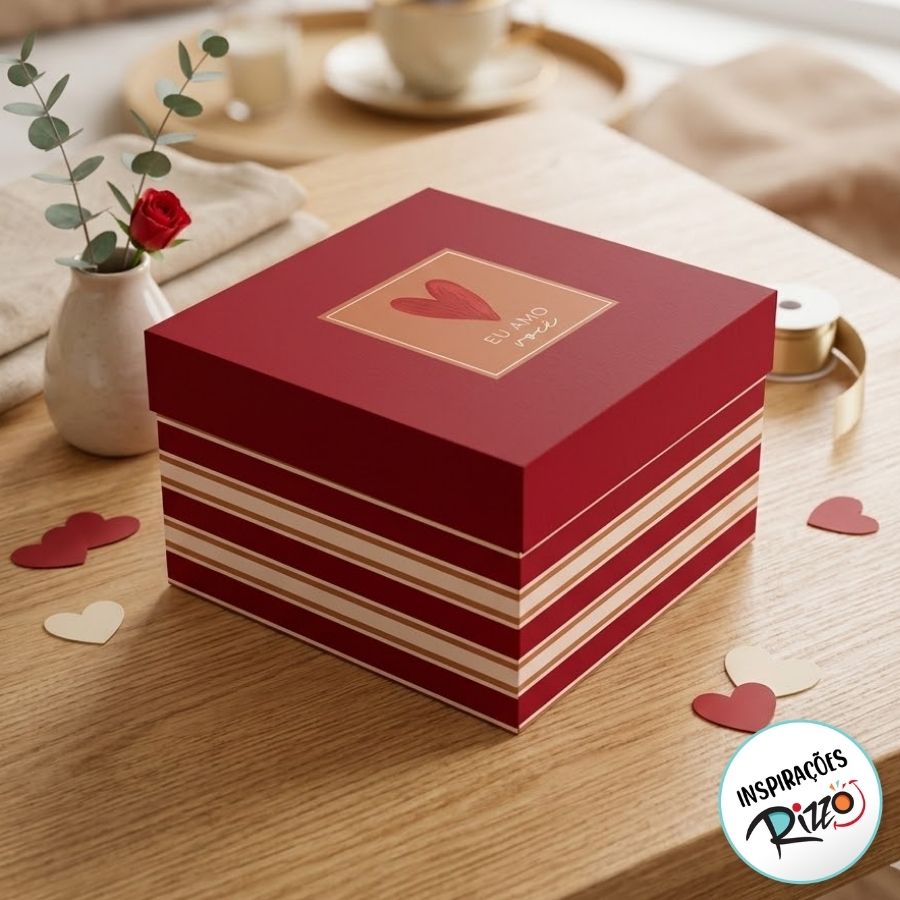 Caixa Quadrada com Tampa - Season Love - 26x26x12cm - 1 unidade