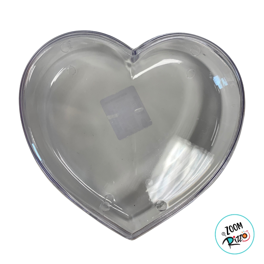 Caixa Acrílica Coração Transparente - Cristal - 13x13x4cm - 350ml