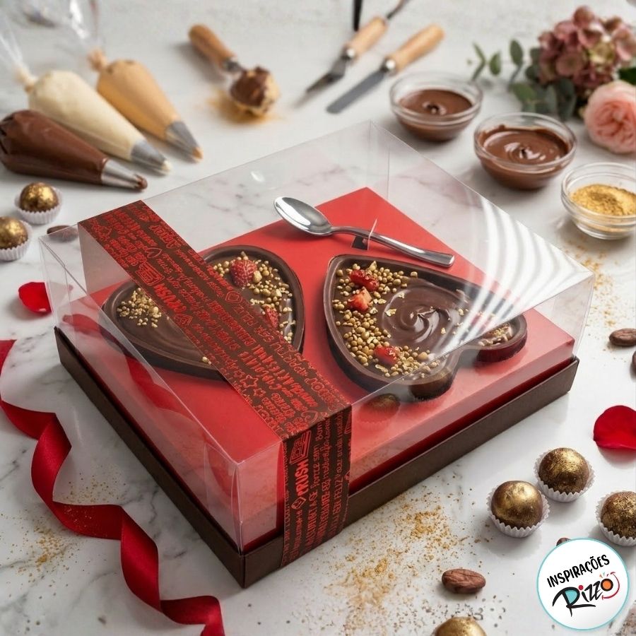 Caixa 2 Corações de Colher de 250g - Classic Coração Red Love Cód