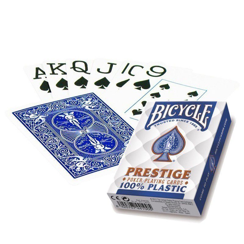 Baralho Bicycle Prestige Jumbo 100% Plástico Azul - Baralho Box