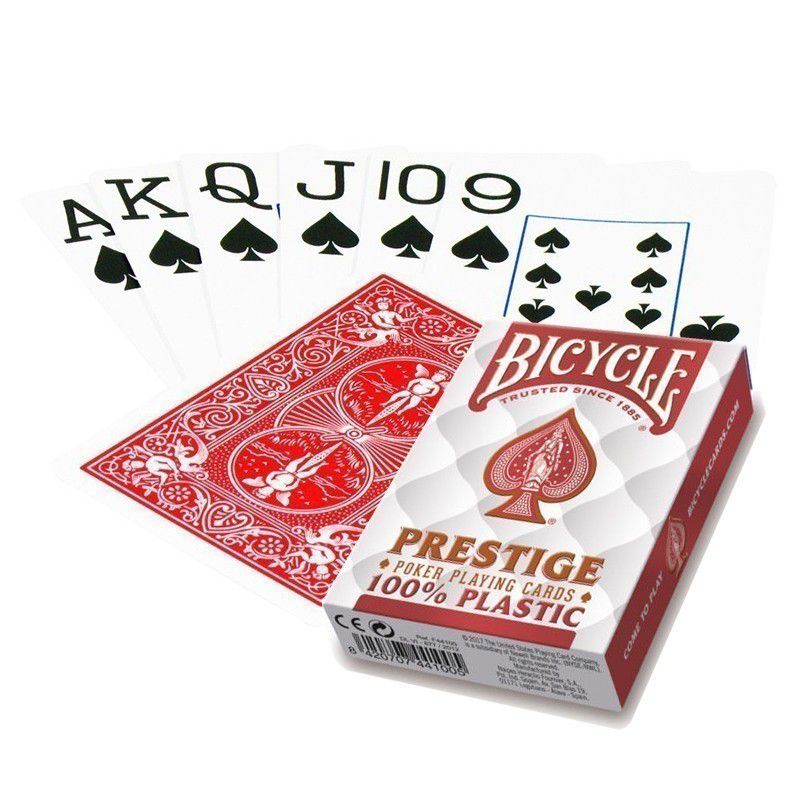 Baralho Bicycle Prestige Jumbo 100% Plástico Vermelho - Baralho