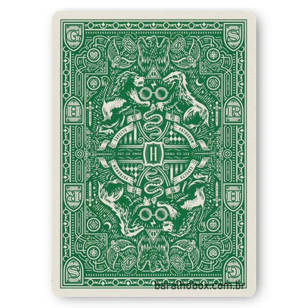 Baralho Harry Potter Verde (Slytherin / Sonseriana) - Baralho Box
