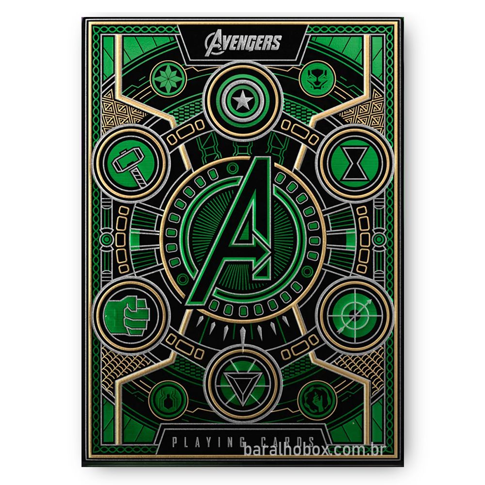 Baralho Avengers (Vingadores) - Infinity Saga Verde - Baralho Box