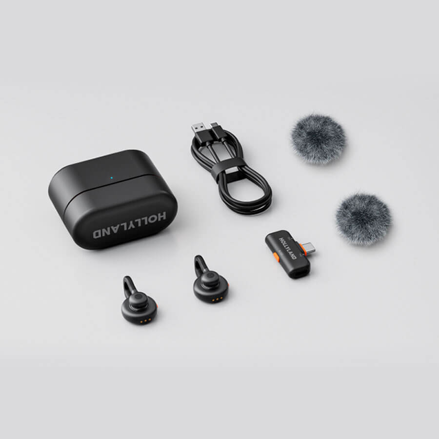 Microfone Duplo Sem Fio Hollyland LARK M2S USB-C 2.4Ghz