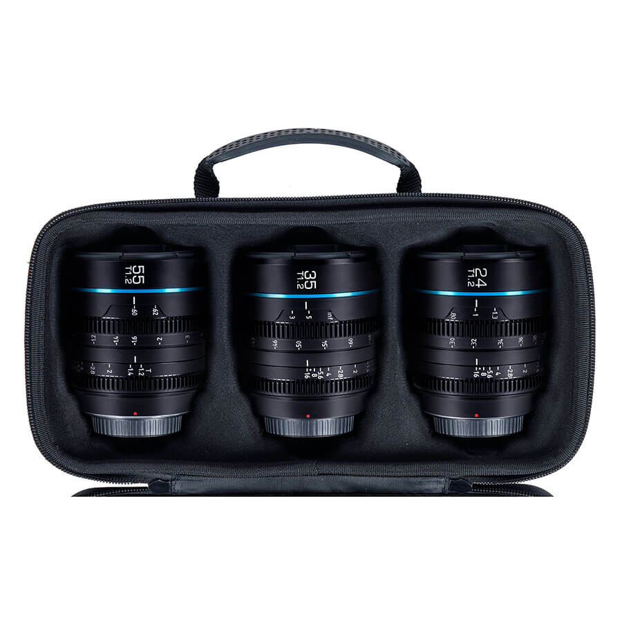 Kit de Lentes Sirui Night Walker 24mm, 35mm, 55mm T1.2 S35 E-Mount