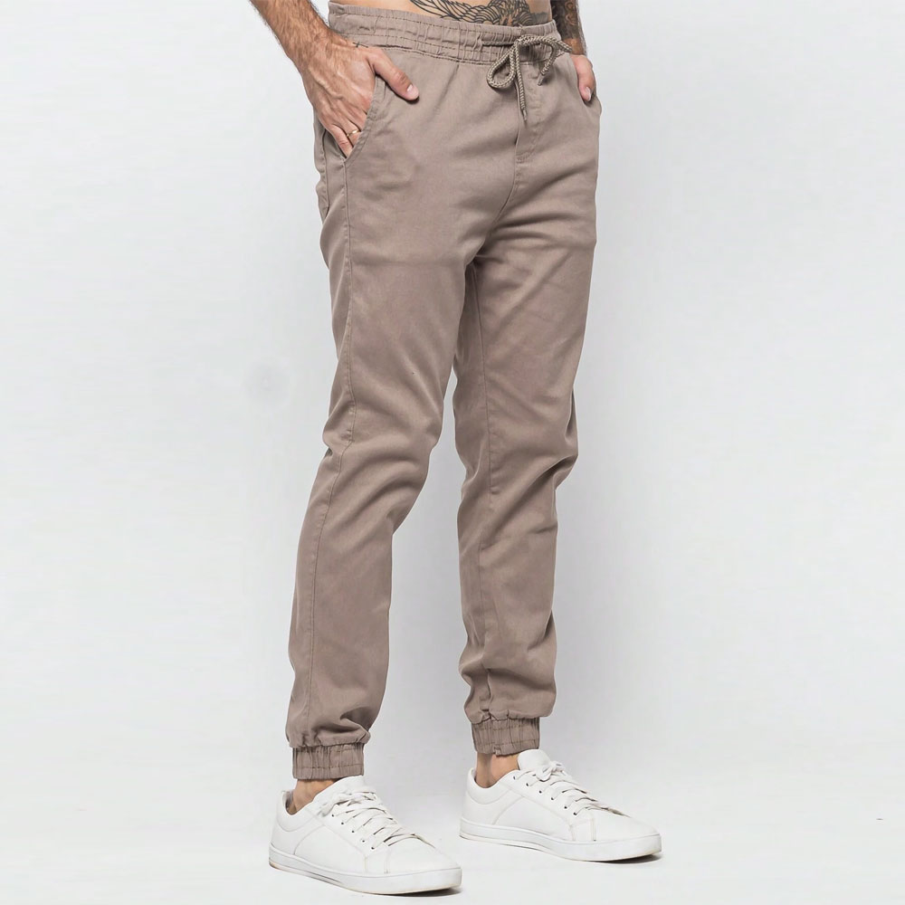Calça Jogger Masculina Sarja Skinny Caqui Loja 021|Moda Masculina
