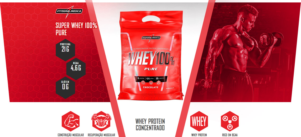 Refil Integralmedica Super Whey 100% Pure 1,8kg - MR2 Suplementos  Alimentares - Whey Protein, Hipercalórico, Termogênico, Combos, Saúde e  muito mais!