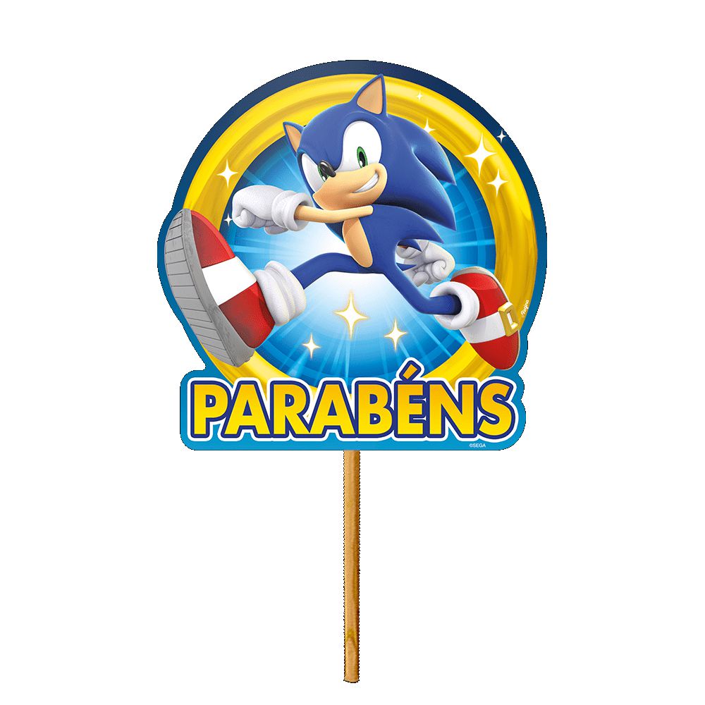 Topo de Bolo para Imprimir SONIC